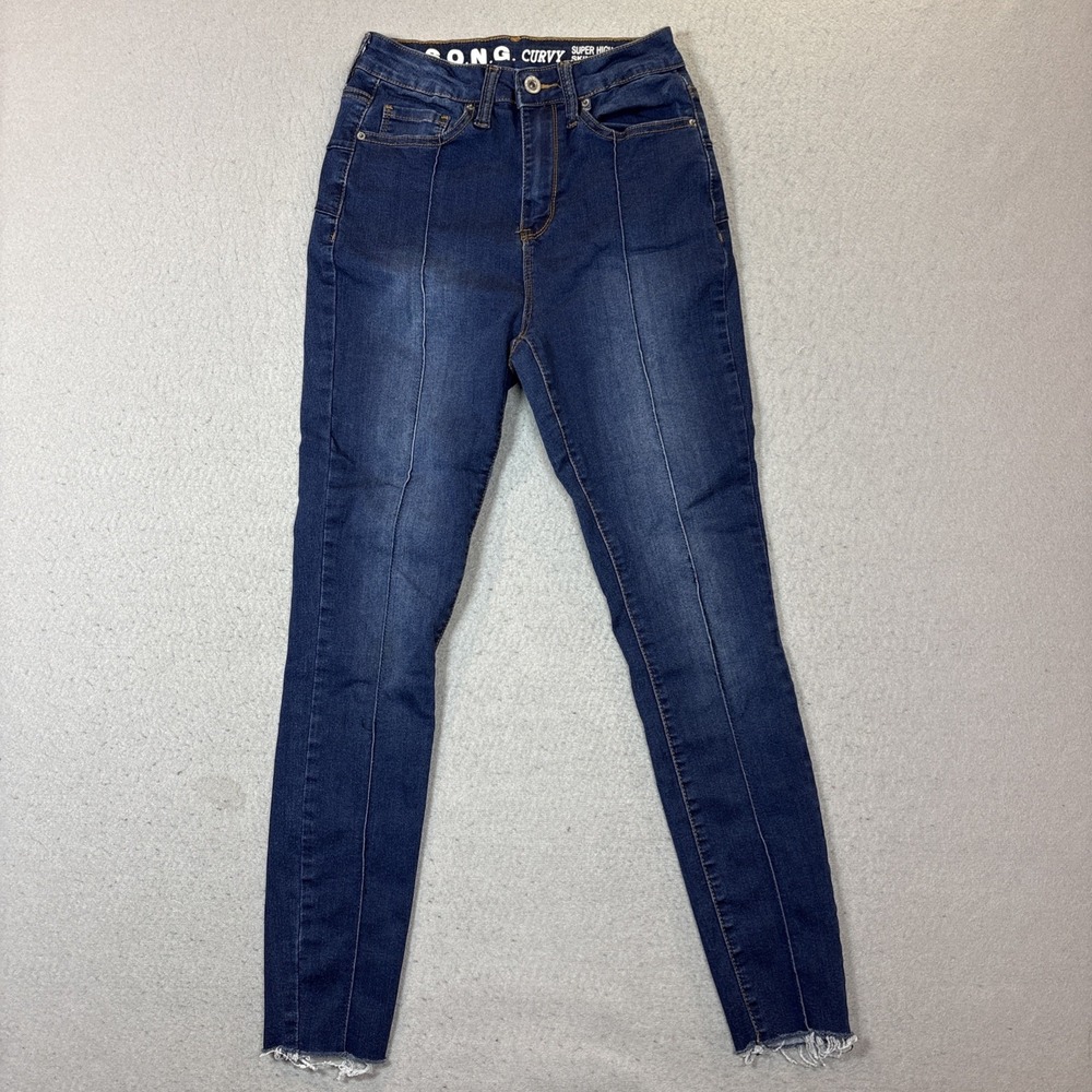 S.O.N.G. Women's Curvy Jeans 3/26  Super High Rise Skinny Ankle‎ Stretch